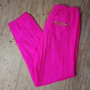 Vintage 90s Sunbuster Wind Pants Joggers Trainers Neon Pink